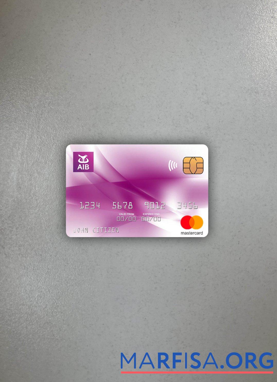 Printable Ireland AIB bank mastercard photolook front template